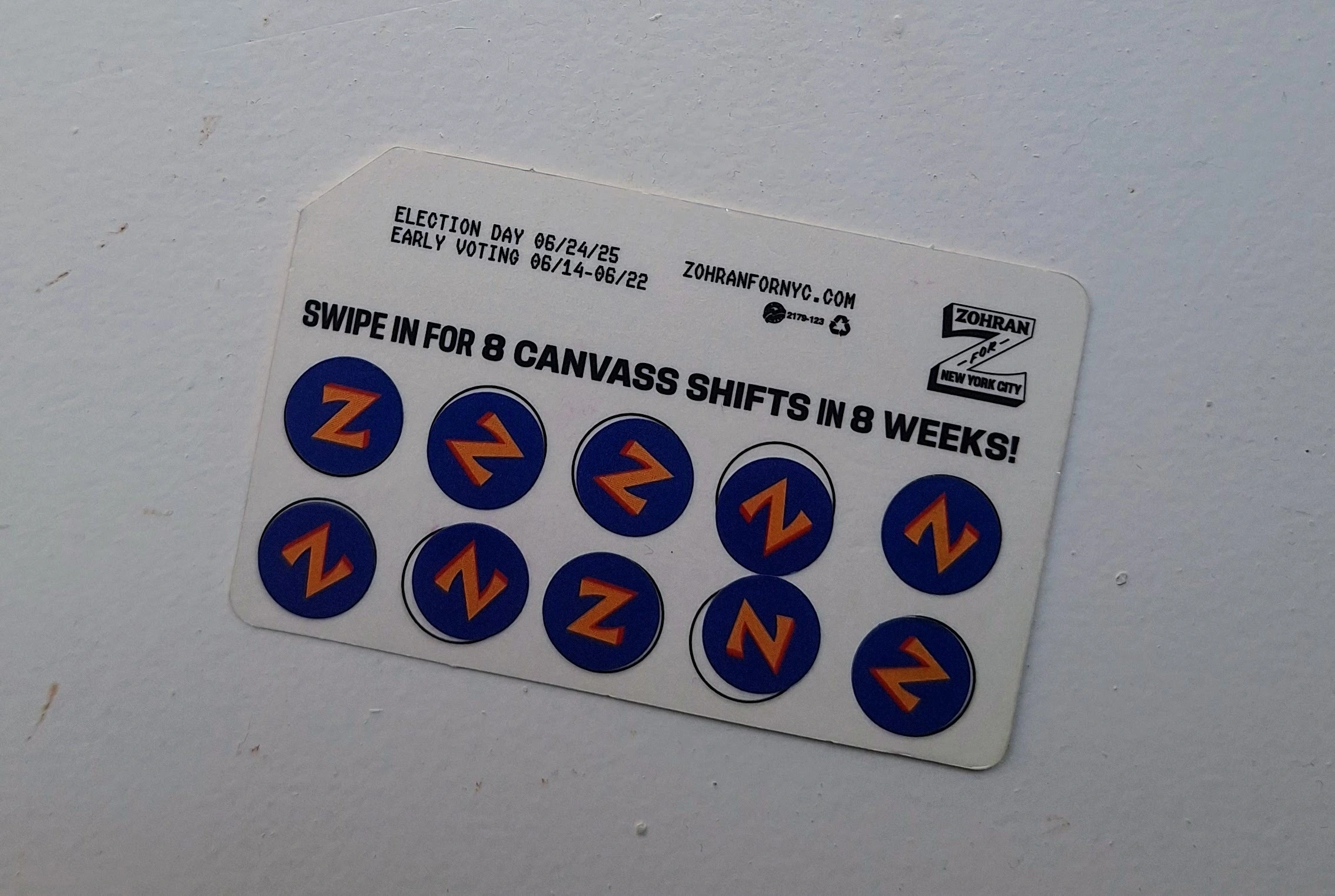 Back of my ZetroCard with all 10 Z stickers